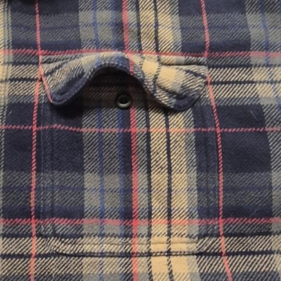 American Eagle men's plaid long sleeve button up flannel shirt LG 100% Cotton - Picture 3 of 16